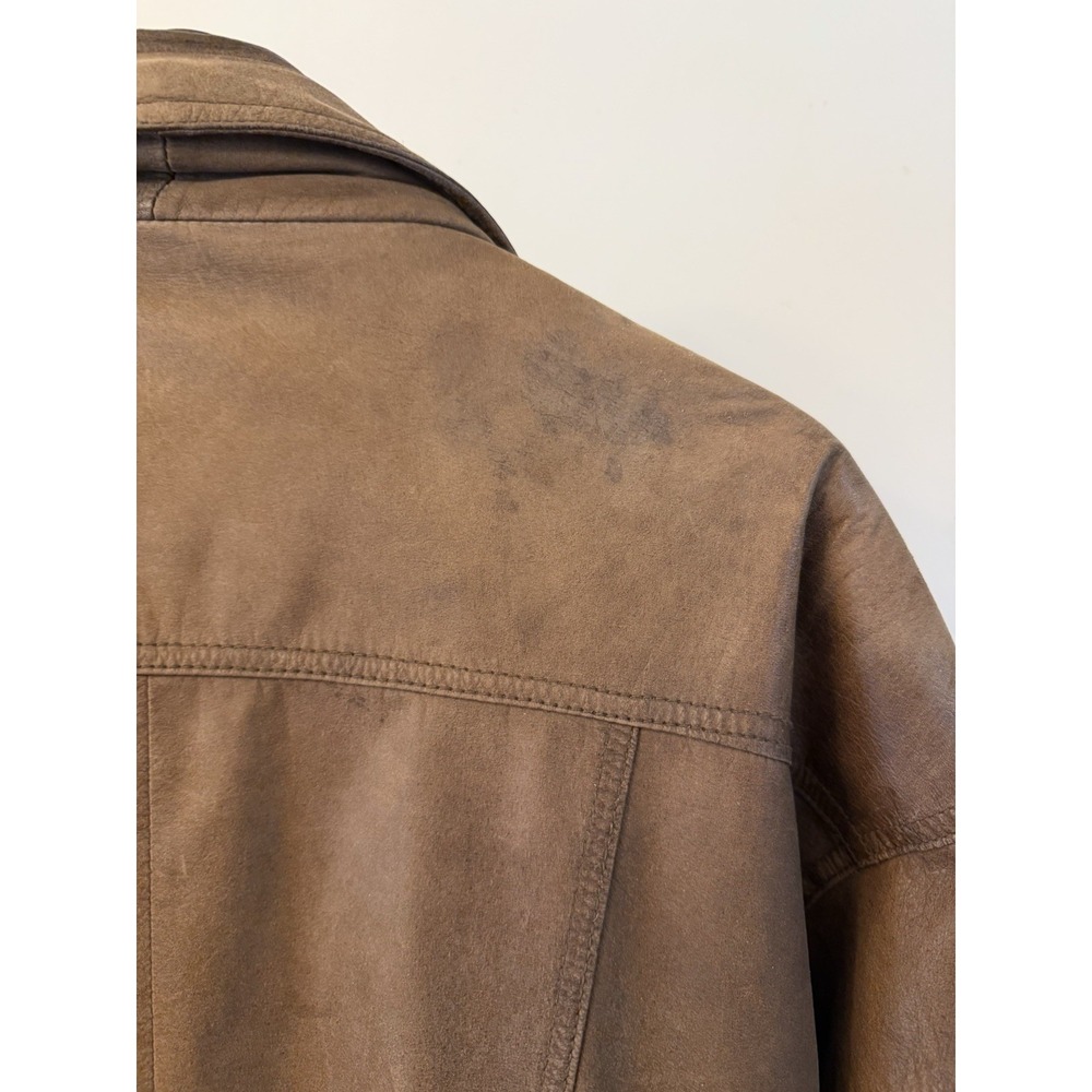 Vintage Wilsons Adventure Bound leather bomber jacket Men L Brown Insulated Zip - Picture 8 of 12